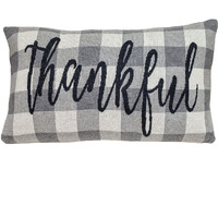 Parkland Collection Grey_Thankful Transitional Grey Throw Pillow