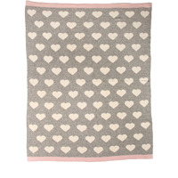 Parkland Collection Heartcloud Transitional Light Grey Knitted 32" X 40"  Baby Blanket
