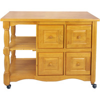 Sunset Trading Regal Kitchen Cart | Light Oak