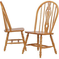 Sunset Trading Oak Selections Keyhole Dining Chair | Light Oak | Set of 2
