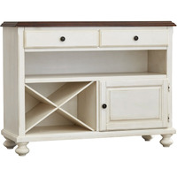 Sunset Trading Andrews Server | Antique White with Chestnut Brown Top