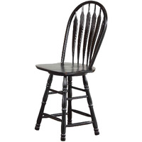 Sunset Trading Black Cherry Selections 24" Swivel Barstool | Counter Height Stool | Antique Black