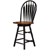 Sunset Trading Black Cherry Selections 24" Swivel Barstool | Counter Height Stool | Antique Black and Cherry