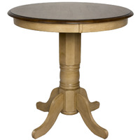 Sunset Trading Brook Round 36" Round Pub Pedestal Dining Table | Counter Height Dining | Seats 4
