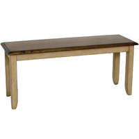 Sunset Trading Brook 42" Dining Bench | Two Tone Light Brown Wood