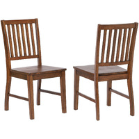 Sunset Trading Simply Brook Slat Back Dining Chair | Set of 2 | Amish Brown