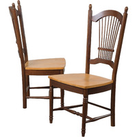 Sunset Trading Oak Selections Allenridge Dining Chair | Nutmeg Brown and Light Oak | Set of 2
