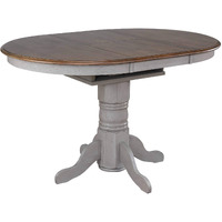 Sunset Trading Country Grove 42" Round to 60" Oval Extendable Pub Table | Counter Height Dining | Distressed Gray and Brown Wood | Seats 6