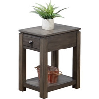 Sunset Trading Shades of Gray Narrow End Table with Drawer and Shelf