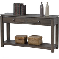 Sunset TradingShades of Gray Sofa Console with Drawers and Shelf