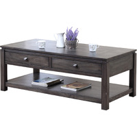 Sunset Trading Shades of Gray Coffee Table with Drawers and Shelf