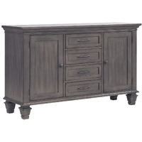 Sunset Trading Shades of Gray Buffet | 4 Drawers and 2 Storage Cabinets
