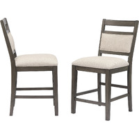 Sunset Trading Shades of Gray Upholstered Barstool | Fabric Back and Seat | Counter Height Stool