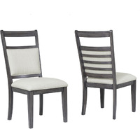 Sunset Trading Shades of Gray Upholstered Slat Back Dining Chair | Set of 2