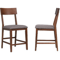 Sunset Trading Mid Century Bar Stool | Counter Height | Padded Performance Fabric Seat  | Set of 2