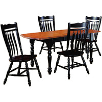 Sunset Trading Black Cherry Selections 5 Piece 72" Rectangular Drop Leaf Extendable Dining Table Set with 4 Aspen Chairs | Seats 8
