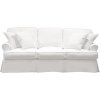 Sunset Trading Horizon T-Cushion Slipcovered Sofa | Stain Resistant Performance Fabric | White