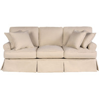 Sunset Trading Horizon T-Cushion Slipcovered Sofa | Stain Resistant Performance Fabric | Tan