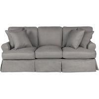 Sunset Trading Horizon T-Cushion Slipcovered Sofa | Stain Resistant Performance Fabric | Gray