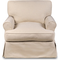 Sunset Trading Horizon Slipcovered T-Cushion Chair | Stain Resistant Performance Fabric | Tan