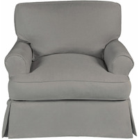 Sunset Trading Horizon Slipcovered T-Cushion Chair | Stain Resistant Performance Fabric | Gray
