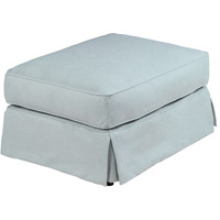 Sunset Trading Horizon Slipcovered Ottoman | Stain Resistant Performance Fabric | Ocean Blue