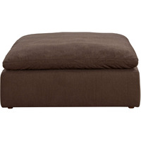 Sunset Trading Contemporary Puff Collection 44" Square Slipcovered Sectional Modular Ottoman, Performance Fabric Washable Water-Resistant Stain-Proof, Oversized Down Filled Large Sofa Footrest, Brown