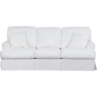 Sunset Trading Ariana Slipcovered Sofa | Stain Resistant Performance Fabric | White