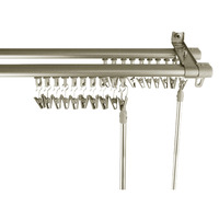 Adjustable Curtain Track Double Rod 66-120" - Silver