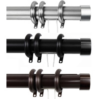 Sims Decorative Traverse Rod w/ Rings 84-156" - Satin Nickel