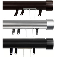 Sims Decorative Traverse Rod w/ Sliders 48-84" - Satin Nickel