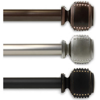 1 inch Odin Curtain Rod 66-120" - Black