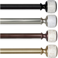 1 inch Vincenzo Curtain Rod 28-48" - Black