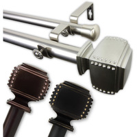 1 inch Odin Double Curtain Rod 28-48" - Black