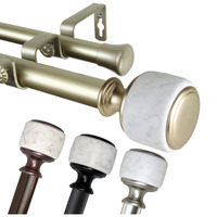 1 inch Vincenzo Double Curtain Rod 66-120" - Black