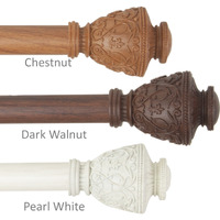 1 inch Virginia Faux Wood Curtain Rod 66-120" - Dark Walnut