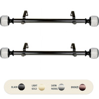 1 inch Vincenzo Side Curtain Rod 12-20" (Set of 2) - Black