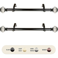 1 inch Aria Side Curtain Rod 12-20" (Set of 2) - Black