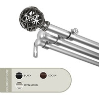 13/16 inch Ruston Triple Curtain Rod 28-48" - Satin Nickel