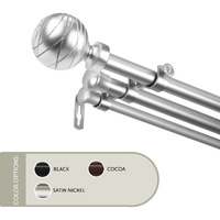 13/16 inch Lynn Triple Curtain Rod 120-170" - Satin Nickel