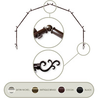 Mosey 13/16 inch 6-Sided Bay Window Curtain Rod 28-48" - Cocoa