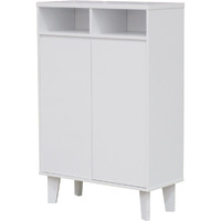 Yaiza 2 Door Shoe Storage Cabinet with 7 Shelves, White Wood