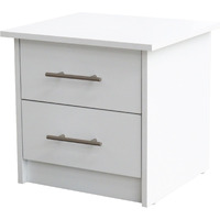 Tiara 2 Drawer Wooden Nightstand Bedside Table, White