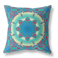 Jewel Circle Broadcloth Indoor Outdoor Pillow, Zippered, GreenRed