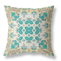 Rose Diamond Broadcloth Indoor Outdoor Pillow, Zippered, YellowOffWhite