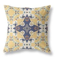 Rose Diamond Broadcloth Indoor Outdoor Pillow, Zippered, YellowBlue