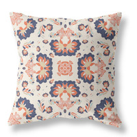 Loyalty and Love Broadcloth Indoor Outdoor Pillow, Zippered, OffWhiteBlue