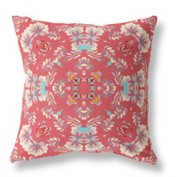 Earth and Heaven Broadcloth Indoor Outdoor Pillow, Zippered, RedOffWhite