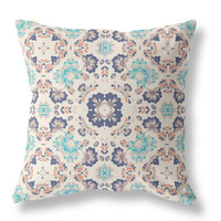 Love and Liberty Broadcloth Indoor Outdoor Pillow, Zippered, WhiteBlue