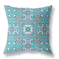 Love and Liberty Broadcloth Indoor Outdoor Pillow, Zippered, LightBlueWhite